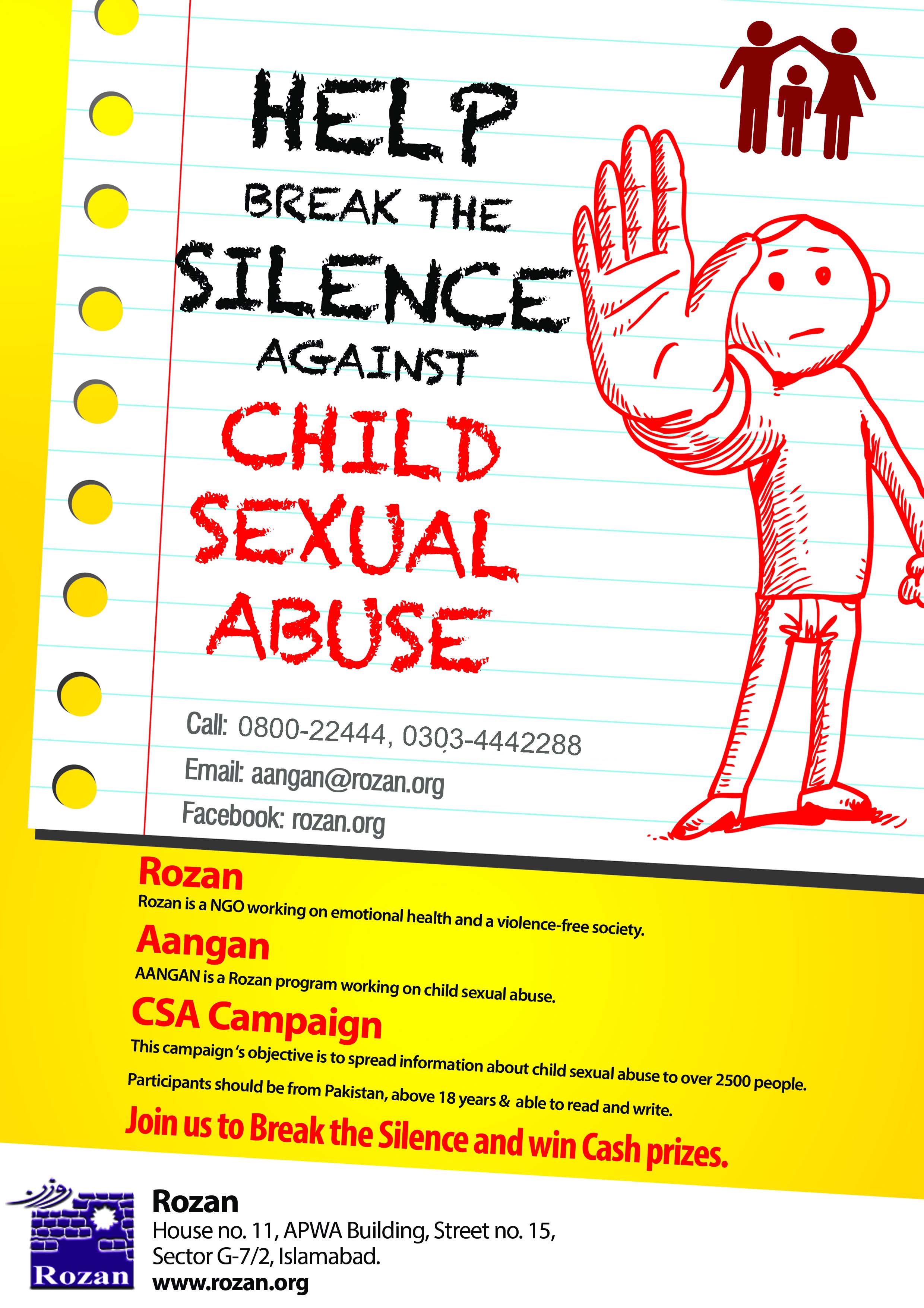 Help Break The Silence Against Child Sexual Abuse - Rozan